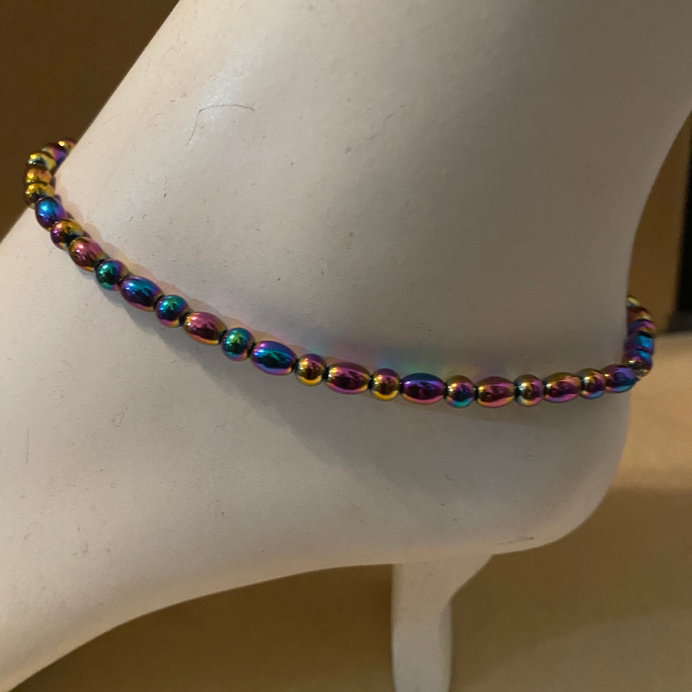 Rainbow Hemalyke Stretch Anklet #1351